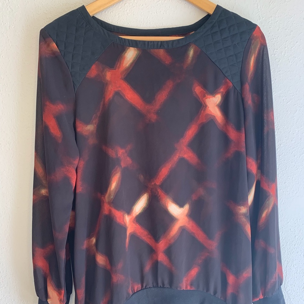 Sheer long sleeve blouse